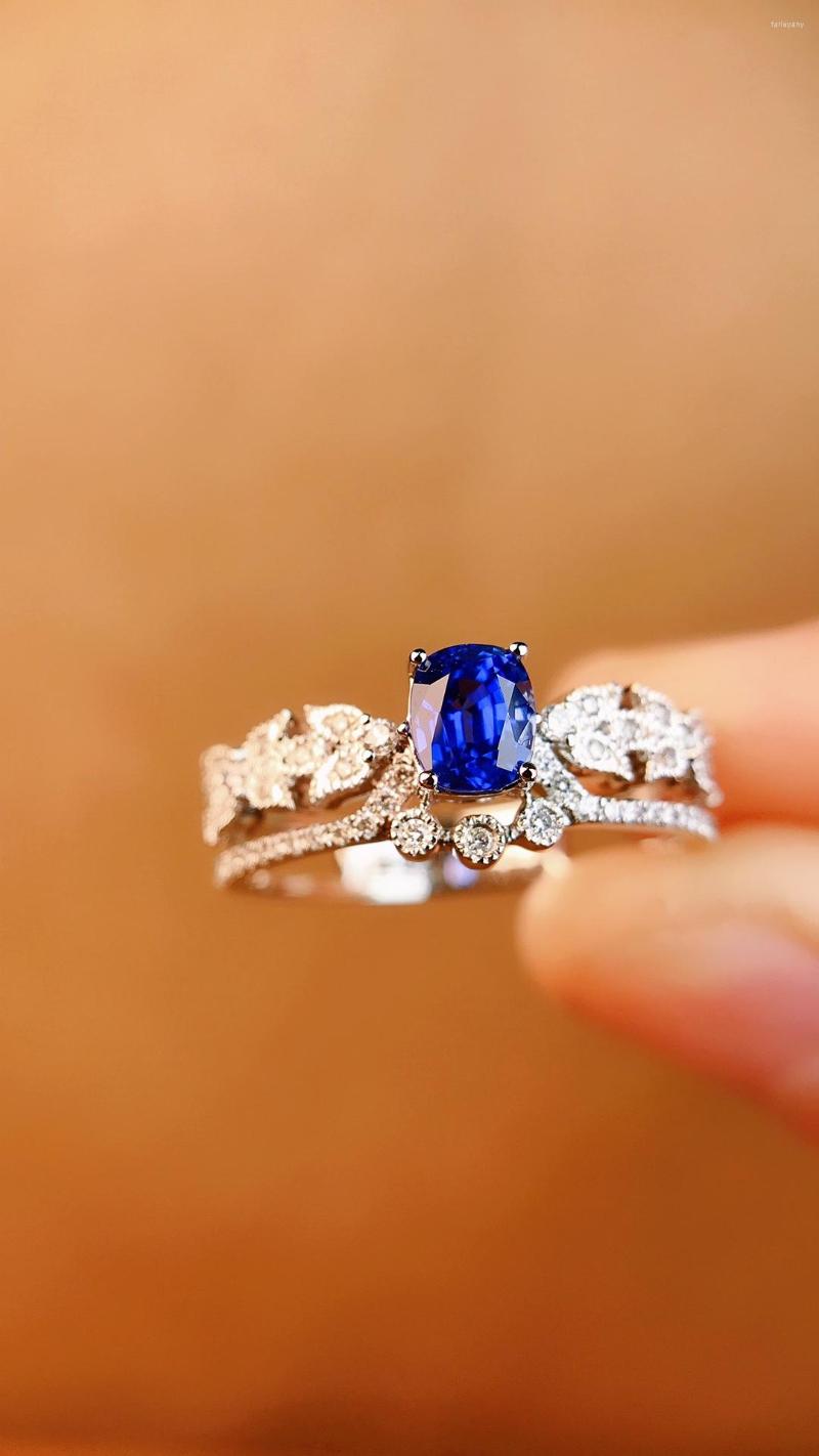 Cluster Rings 5129 Solid 18K Gold Nature 0.58ct Blue Sapphire Gemstones Diamonds For Women Fine Jewelry Presents
Cluster Rings 5129 Solid 18K Gold Nature 0.58ct Blue Sapphire Gemstones Diamonds For Women Fine Jewelry Presents