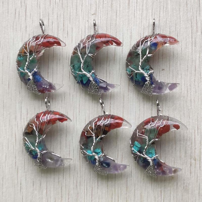 Pendant Necklaces Natural Stone 7 Colors Handmade Tree Of Life Acrylic Moon Pendants For Men Women Jewelry Wholesale 6pcs/lot
Pendant Necklaces Natural Stone 7 Colors Handmade Tree Of Life Acrylic Moon Pendants For Men Women Jewelry Wholesale 6pcs/lot