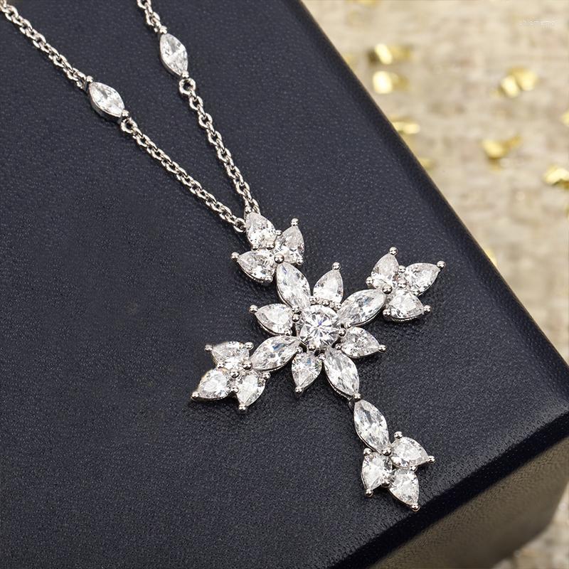 Chains High-quality Pure 925 Sterling Silver Luxury Jewelry Ladies Cross Exquisite Shiny Necklace Party Birthday Gift Accessories
Chains High-quality Pure 925 Sterling Silver Luxury Jewelry Ladies Cross Exquisite Shiny Necklace Party Birthday Gift Accessories