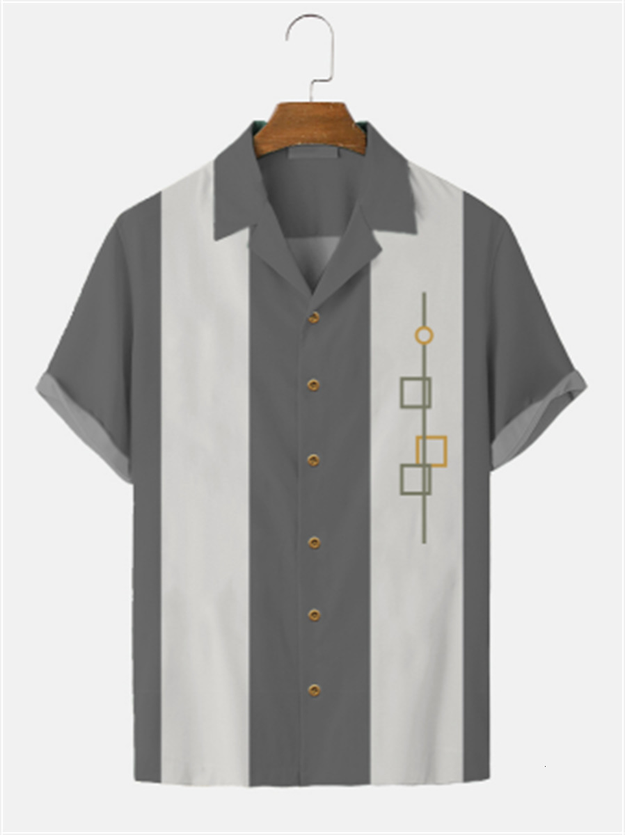 Men's Casual Shirts Stripes Simple shirts men European Size Hawaiian Shirt Fashion Short Sleeve caual Breathable Top 230420
