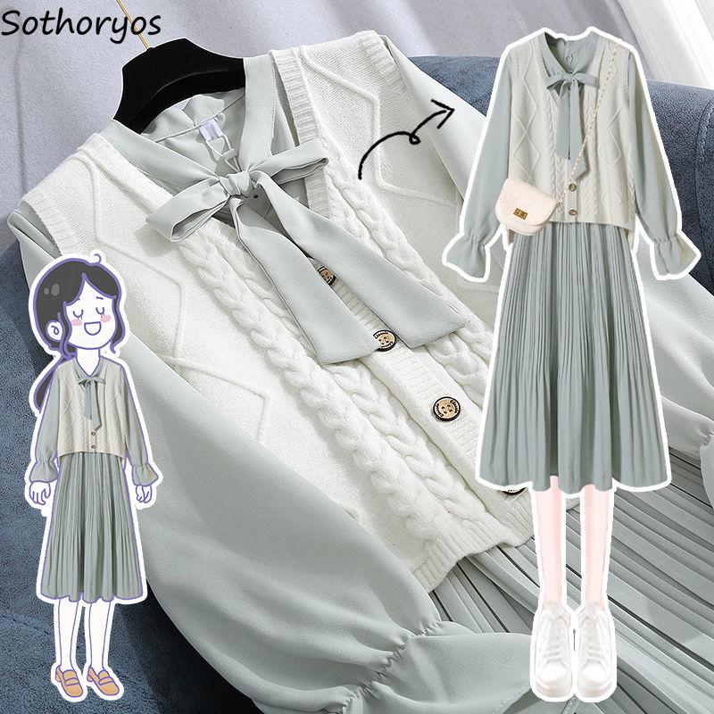 Dress WOMEN SETS CASUAL MINIMALIST PATCHWORK VNECK SINGLE BREASTED CARDIGANS LACE UP PLEATED SLIM KNITTING SWEATER DRESS SUIT ELEGANT, Vest dress sets
Dress WOMEN SETS CASUAL MINIMALIST PATCHWORK VNECK SINGLE BREASTED CARDIGANS LACE UP PLEATED SLIM KNITTING SWEATER DRESS SUIT ELEGANT, Vest dress sets