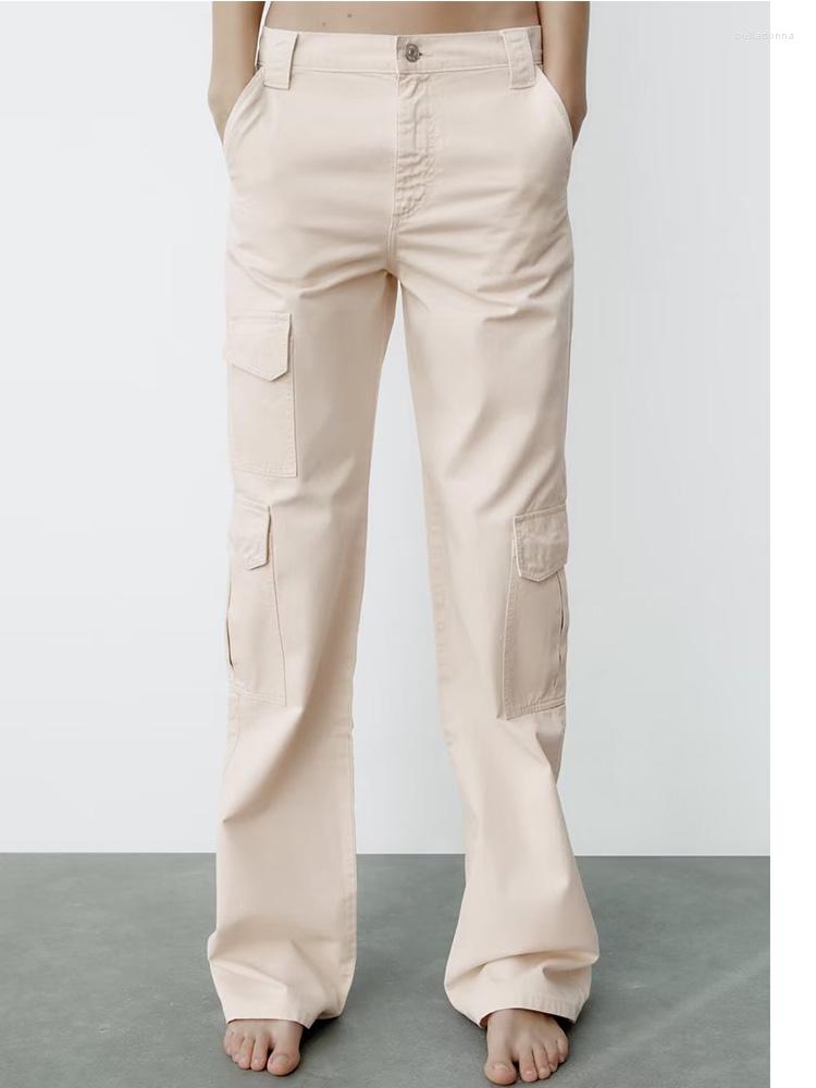 Women's Pants 2023 Women Summer Wide Leg Casual Solid Pockets Button Female Elegant Street Cargo Trousers Clothing, Beige 
Women's Pants 2023 Women Summer Wide Leg Casual Solid Pockets Button Female Elegant Street Cargo Trousers Clothing, Beige