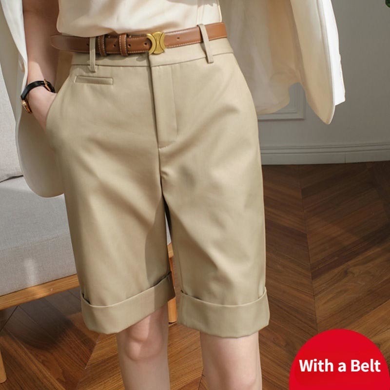 Women's Shorts Women's Summer Shorts High Waist Knee Length Straight Pants with Belt Office Khaki White Black Casual Short Pants Women Fashion 230420, White with belt
Women's Shorts Women's Summer Shorts High Waist Knee Length Straight Pants with Belt Office Khaki White Black Casual Short Pants Women Fashion 230420, White with belt