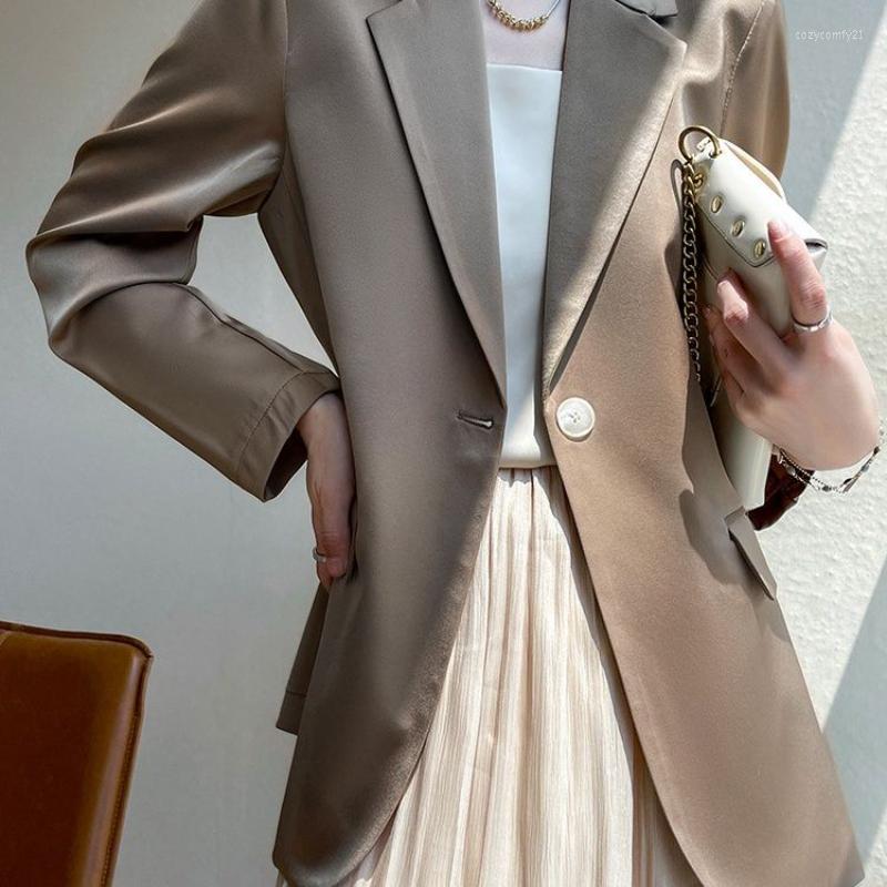 Women's Suits 2023 Spring Summer French Style Satin Blazers For Women Loose Suit Coats Solid Color, White
Women's Suits 2023 Spring Summer French Style Satin Blazers For Women Loose Suit Coats Solid Color, White