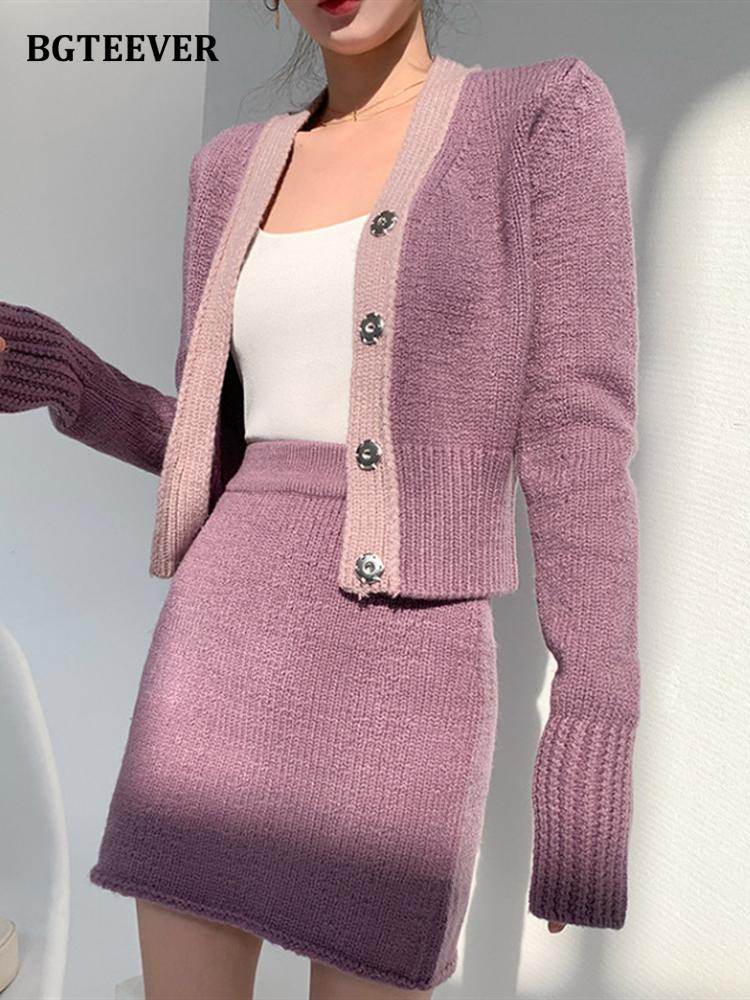 Dress BGTEEVER Elegant Knitted Skirt Set Female Long Sleeve Singlebreasted Cardigan Mini Skirt 2022 Autumn Women Sweater Suit, Purple
Dress BGTEEVER Elegant Knitted Skirt Set Female Long Sleeve Singlebreasted Cardigan Mini Skirt 2022 Autumn Women Sweater Suit, Purple