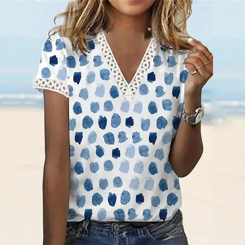Women' Blouses Women Top Lace Stitching Female Tee Shirt Printing Loose V-neck Pullover Ladies Stretchy Summer Short Sleeve Lady, White
Women' Blouses Women Top Lace Stitching Female Tee Shirt Printing Loose V-neck Pullover Ladies Stretchy Summer Short Sleeve Lady, White
