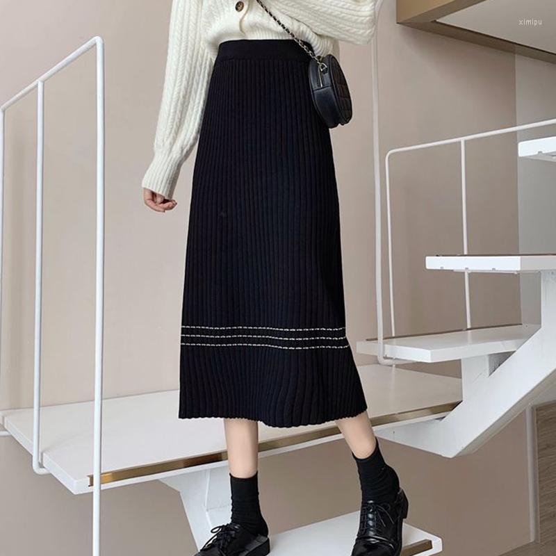 Skirts Rimocy Striped Knit Long Skirt Women 2023 Summer Autumn High Waist A Line Woman Comfort Soft Mid-length Ladies, Black
Skirts Rimocy Striped Knit Long Skirt Women 2023 Summer Autumn High Waist A Line Woman Comfort Soft Mid-length Ladies, Black