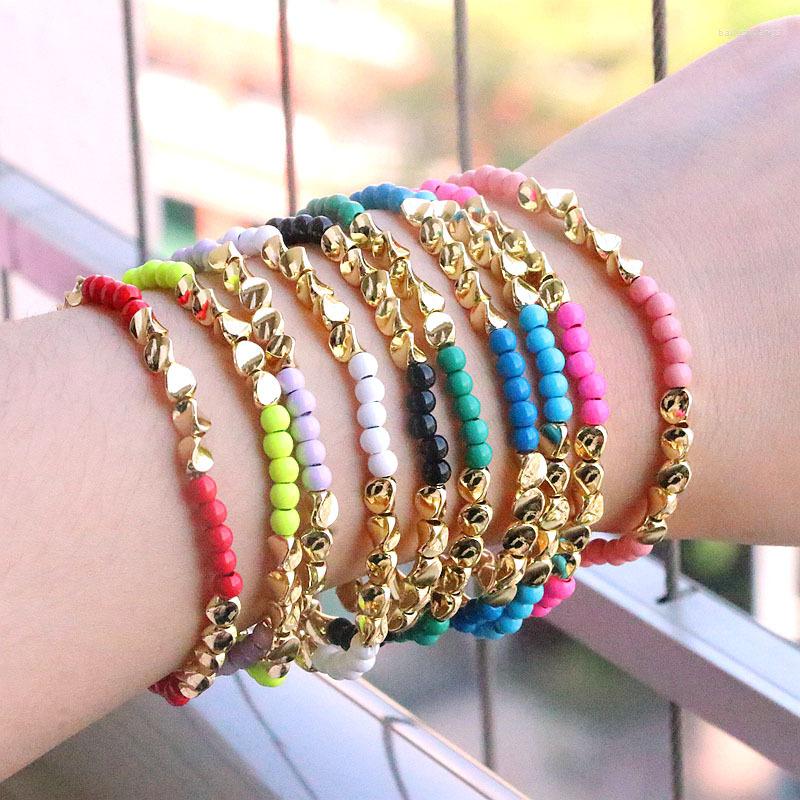 Strand Vlen Boho Colorful Enamel Beads Bracelet For Women Gold Plated Stretch Bracelets Jewelry Gift Summer Beach Pulseras
Strand Vlen Boho Colorful Enamel Beads Bracelet For Women Gold Plated Stretch Bracelets Jewelry Gift Summer Beach Pulseras