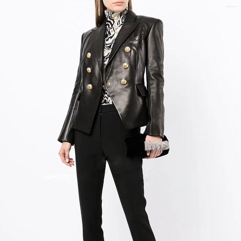 Women's Jackets Autumn And Winter 2023 European American High Fashion Classic Suit Lion Button Women's Leather Top Coat Women, Black
Women's Jackets Autumn And Winter 2023 European American High Fashion Classic Suit Lion Button Women's Leather Top Coat Women, Black