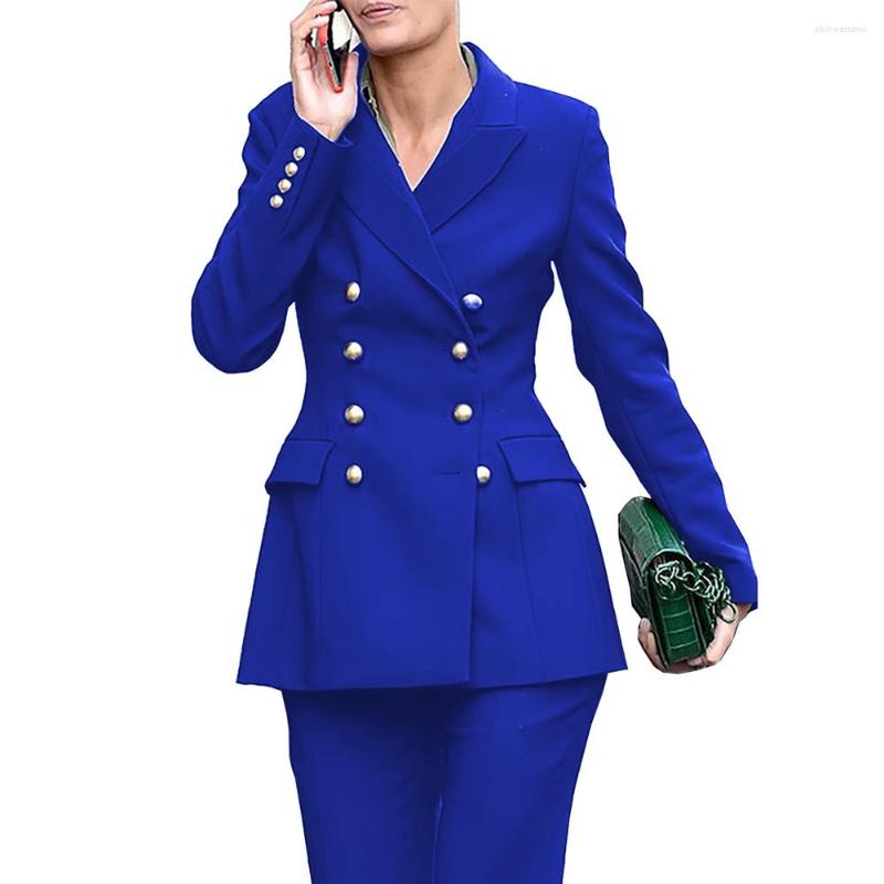 Women's Two Piece Pants Royal Blue Women Suits Pure Color 2 Pcs Set Notch Lapel Duble Breasted Party Office Lady Work Fashion Business, Ws35-2
Women's Two Piece Pants Royal Blue Women Suits Pure Color 2 Pcs Set Notch Lapel Duble Breasted Party Office Lady Work Fashion Business, Ws35-2