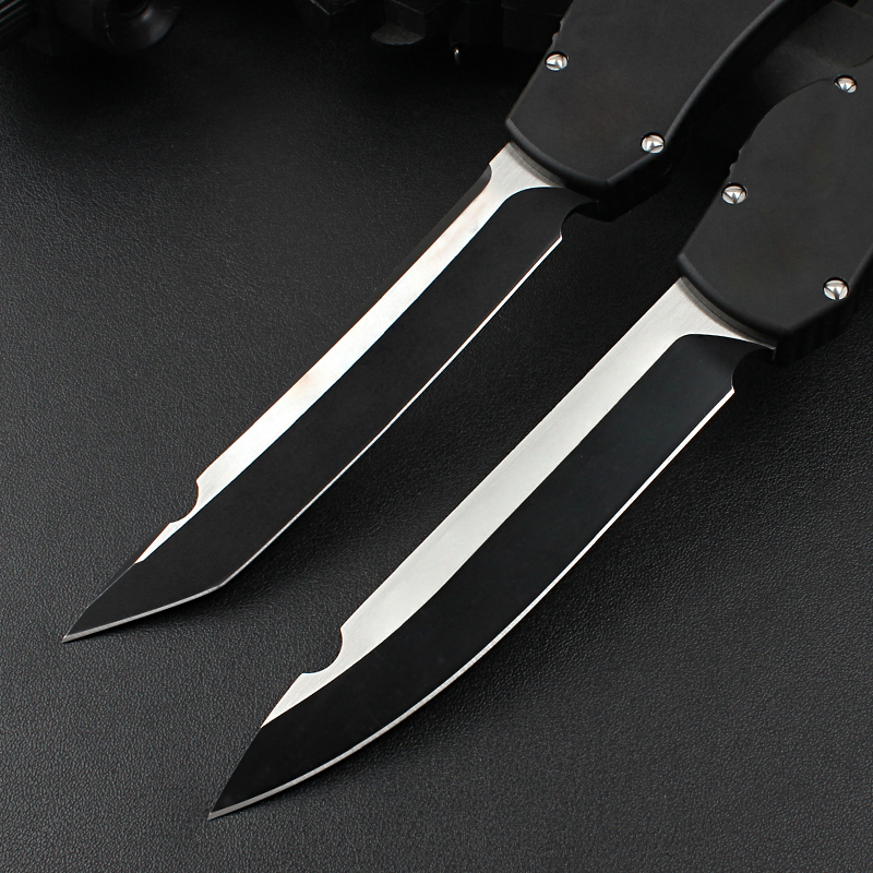 High End New Design Tactical Knife D2 Two-tone Black Blade CNC 6061-T6 Handle Outdoor Survival Knives with Kydex