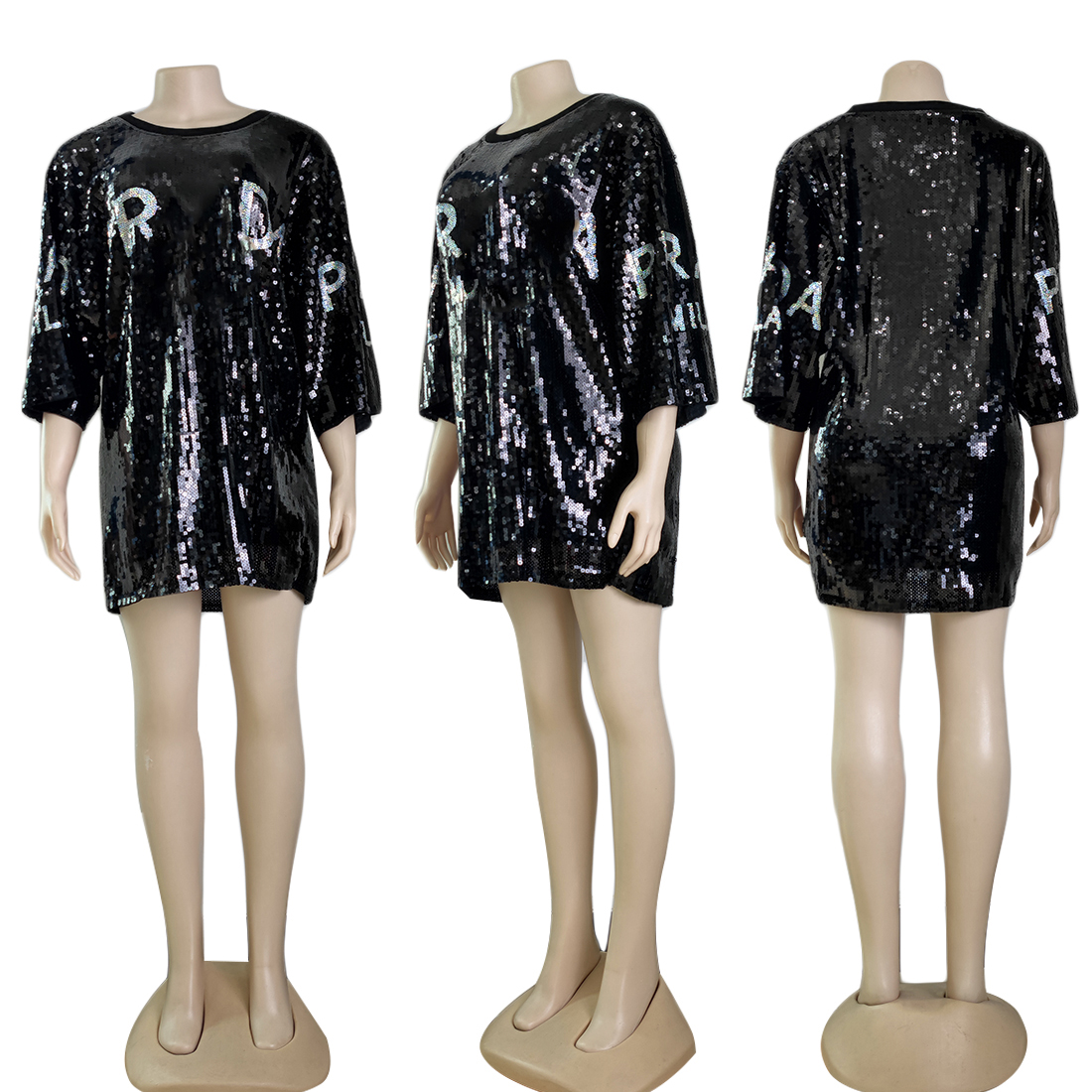 Summer Women T-Shirt Hip Hop Shirt Sequins Casual Loose Short Sleeve Tee Tops Black T Shirt Dress Club Dresses
Summer Women T-Shirt Hip Hop Shirt Sequins Casual Loose Short Sleeve Tee Tops Black T Shirt Dress Club Dresses
