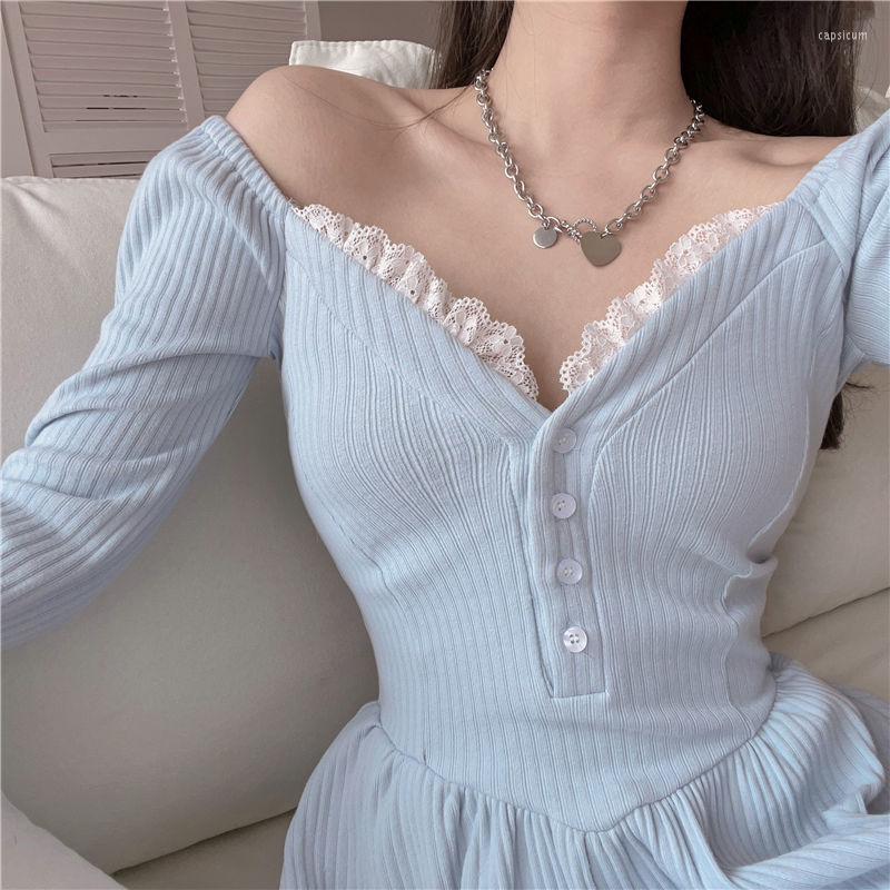 Casual Dresses Blue Lolita Kawaii Knitted Dress Women Japanese Lace Patchwork Sweet Sweater Female Sexy Korean Cute Party Mini 2023, Sky blue
Casual Dresses Blue Lolita Kawaii Knitted Dress Women Japanese Lace Patchwork Sweet Sweater Female Sexy Korean Cute Party Mini 2023, Sky blue