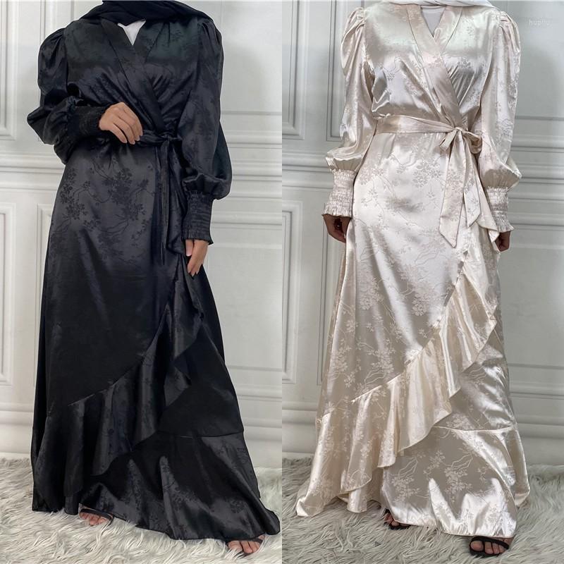 Ethnic Clothing Dubai Elegant Women Satin Ruffle Gowns Jilbab Fashion Party Wrap Maxi Dress Ramadan Muslim Abaya Vintage Loose Robe Kaftan
Ethnic Clothing Dubai Elegant Women Satin Ruffle Gowns Jilbab Fashion Party Wrap Maxi Dress Ramadan Muslim Abaya Vintage Loose Robe Kaftan