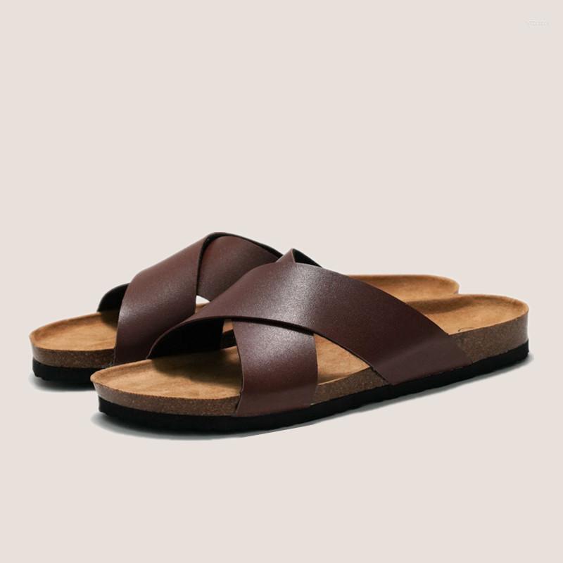 Slippers COSMAGIC 2023 Summer Men Beach Cross Cork Solid Color Non-slip Outside PU Leather Slide Shoe, Dark brown
Slippers COSMAGIC 2023 Summer Men Beach Cross Cork Solid Color Non-slip Outside PU Leather Slide Shoe, Dark brown