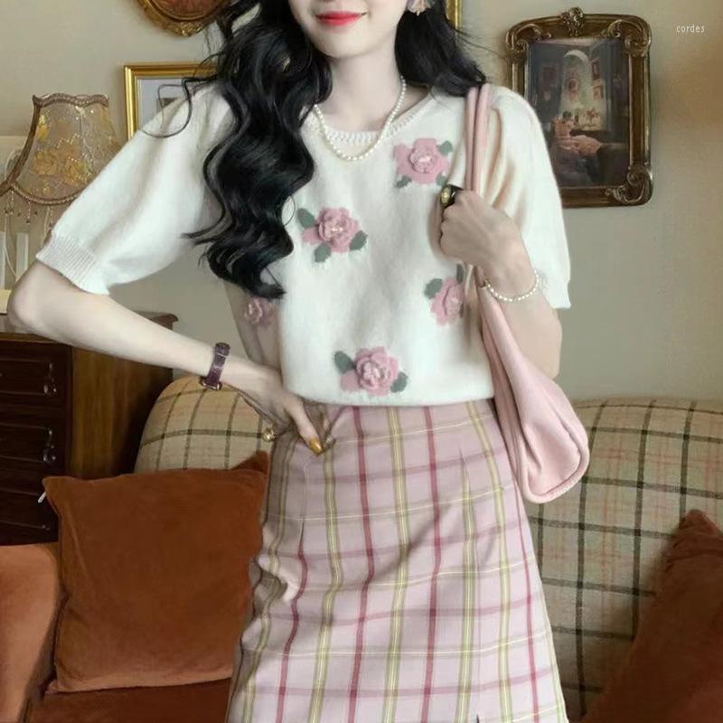Women's Sweaters Knitted Pullover Sweater Mujer 3D Rose Women Sweet Short Sleeve Temperament Flower Crop Tops Sueter Spring, Photo
Women's Sweaters Knitted Pullover Sweater Mujer 3D Rose Women Sweet Short Sleeve Temperament Flower Crop Tops Sueter Spring, Photo