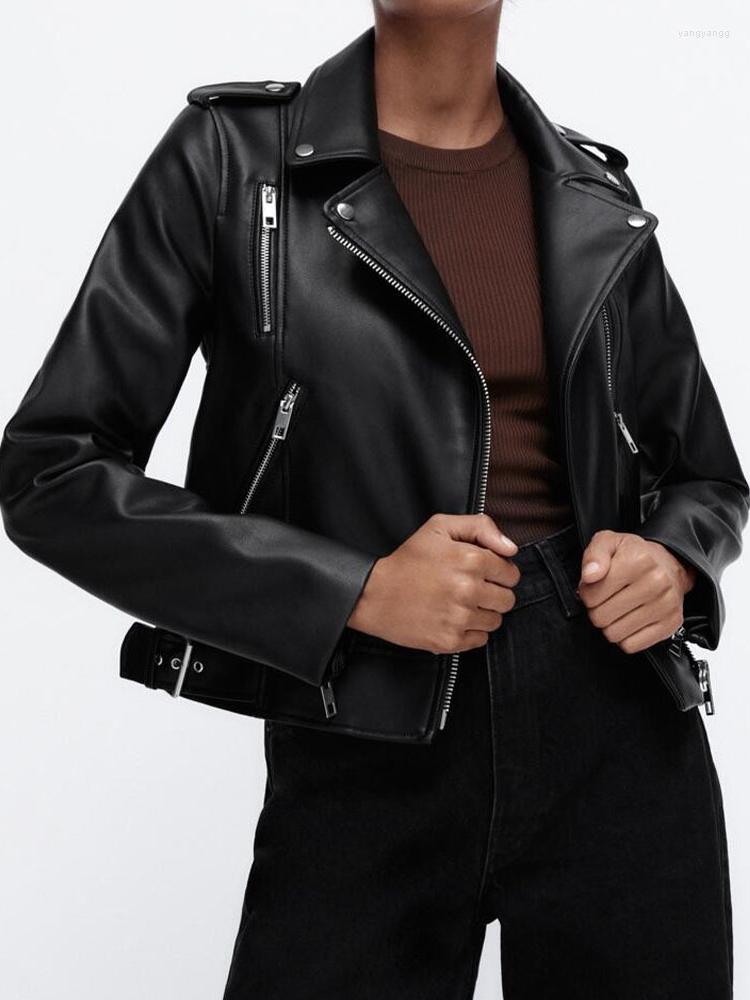 Women's Leather Spring Autumn Women High Street Faux Jacket Lady Fashion Slim Lapel Zipper Black Motorcycle Short Pu Coat
Women's Leather Spring Autumn Women High Street Faux Jacket Lady Fashion Slim Lapel Zipper Black Motorcycle Short Pu Coat