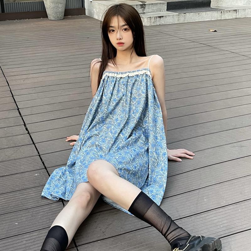 Casual Dresses 2023 Summer Dress Pure Small Flower Gentle Wind Sling Female Sweet Fashionable Versatile And Thin, Sky blue
Casual Dresses 2023 Summer Dress Pure Small Flower Gentle Wind Sling Female Sweet Fashionable Versatile And Thin, Sky blue