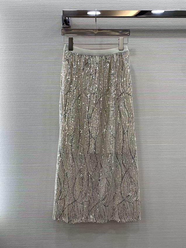 Skirts 2023 Women Fashion Sexy Casual Full Body Sequins Side Split Thin Slim Elegant Long Skirt 0309
Skirts 2023 Women Fashion Sexy Casual Full Body Sequins Side Split Thin Slim Elegant Long Skirt 0309