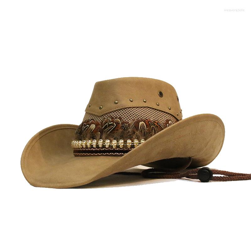 Berets Unisex Women Men Retro Feather PU Leather Roll Up Wide Brim Sombrero Sun Cap Beach Cowboy Cowgirl Western Hat (58cm, No.4 hollow net
Berets Unisex Women Men Retro Feather PU Leather Roll Up Wide Brim Sombrero Sun Cap Beach Cowboy Cowgirl Western Hat (58cm, No.4 hollow net