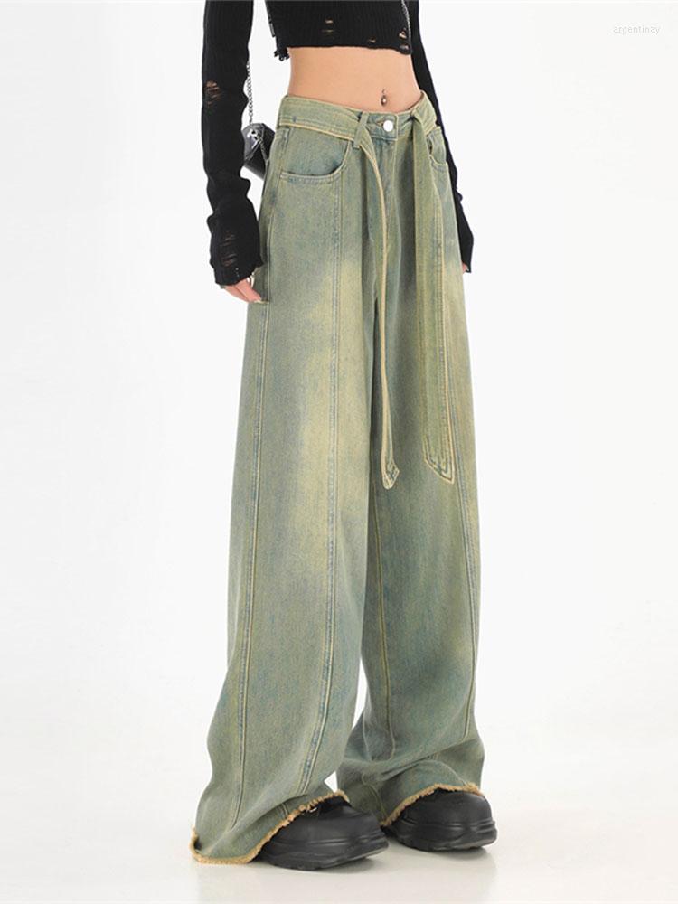 Women' Jeans American Style Vintage Blue Lace Up High Waist Women Fashion Streetwear Wide Leg Denim Trouser Straight Baggy Pants
Women' Jeans American Style Vintage Blue Lace Up High Waist Women Fashion Streetwear Wide Leg Denim Trouser Straight Baggy Pants