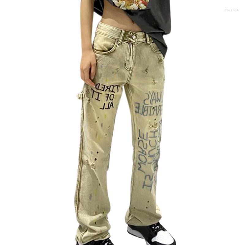 Women' Pants Women' Straight Leg Jeans Letter Print High Waist Hiphop Girl Style Long Trousers For Spring Autumn
Women' Pants Women' Straight Leg Jeans Letter Print High Waist Hiphop Girl Style Long Trousers For Spring Autumn