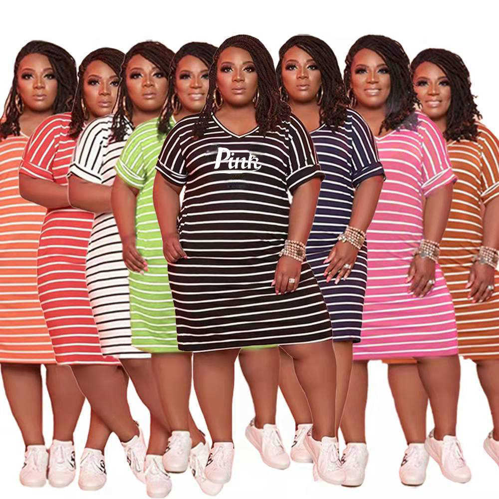Designer Plus Size Dress Womens Summer Casual Clothing Fashion Striped Letteer Printed Short Sleeve Loose Dresses L, Light green
Designer Plus Size Dress Womens Summer Casual Clothing Fashion Striped Letteer Printed Short Sleeve Loose Dresses L, Light green
