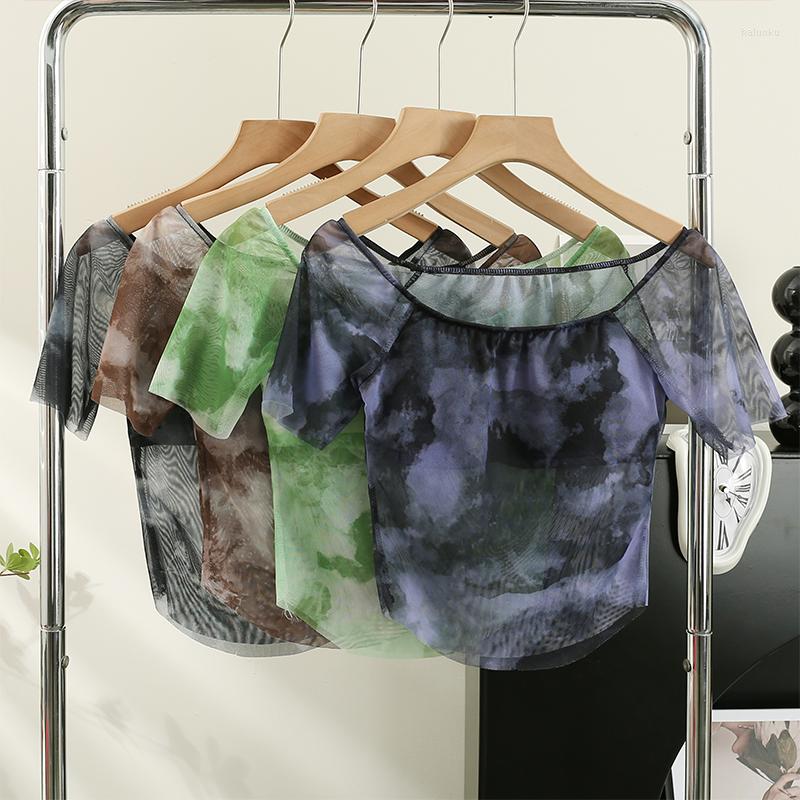 Women's Blouses French Chic Vintage For Women Summer Casual Tie Dye Short Sleeve Slash Neck Mesh Spliced Femme Crop Shirts Tops Blusas, Green
Women's Blouses French Chic Vintage For Women Summer Casual Tie Dye Short Sleeve Slash Neck Mesh Spliced Femme Crop Shirts Tops Blusas, Green