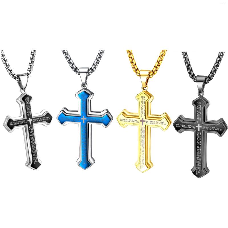 Pendant Necklaces Mens Bible Cross Necklace Stainless Steel Black Gold Blue Color Jewelry Gift
Pendant Necklaces Mens Bible Cross Necklace Stainless Steel Black Gold Blue Color Jewelry Gift