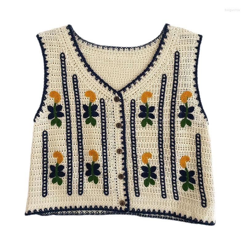 Women's Swimwear V-neck Floral Embroidery Vests Women Single Breasted Vintage Crop Tops Chinese Style Loose Knitted Waistcoats Stylish, Style 1 brown
Women's Swimwear V-neck Floral Embroidery Vests Women Single Breasted Vintage Crop Tops Chinese Style Loose Knitted Waistcoats Stylish, Style 1 brown