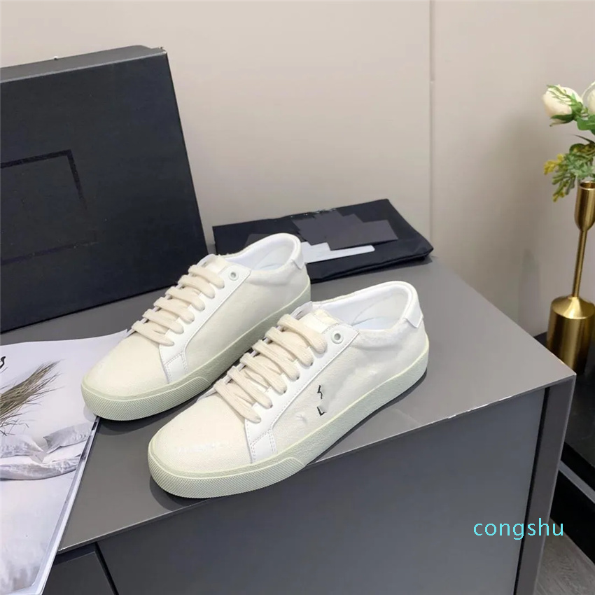 With Box Designer Luxury Canvas Court Classic SL/06 Distressed Shoes 2023SS Embroidered Low Top Leather Sneakers