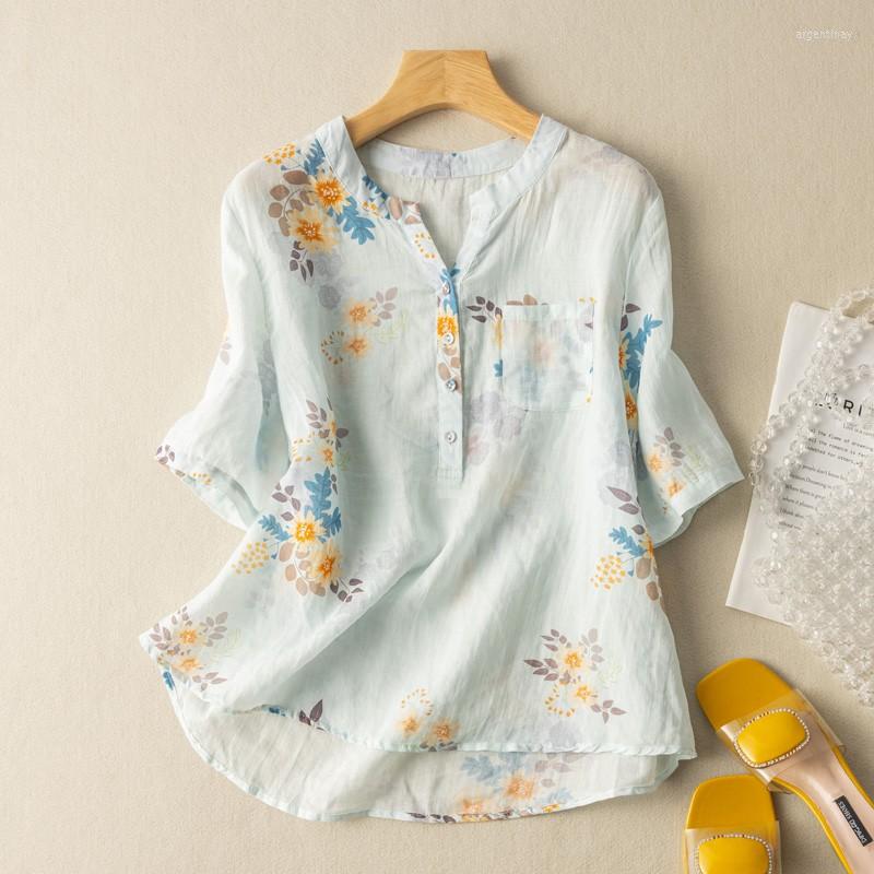 Women's Blouses Printed Linen V-neck Short-sleeved Shirt Female Summer Japanese Retro Loose Large Yards Fashion Temperament Casual Tops, Apricot
Women's Blouses Printed Linen V-neck Short-sleeved Shirt Female Summer Japanese Retro Loose Large Yards Fashion Temperament Casual Tops, Apricot
