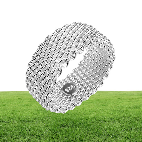 New European and American Ring Fashion Silver Plated Mesh Weaving Silver Jewelry Whole