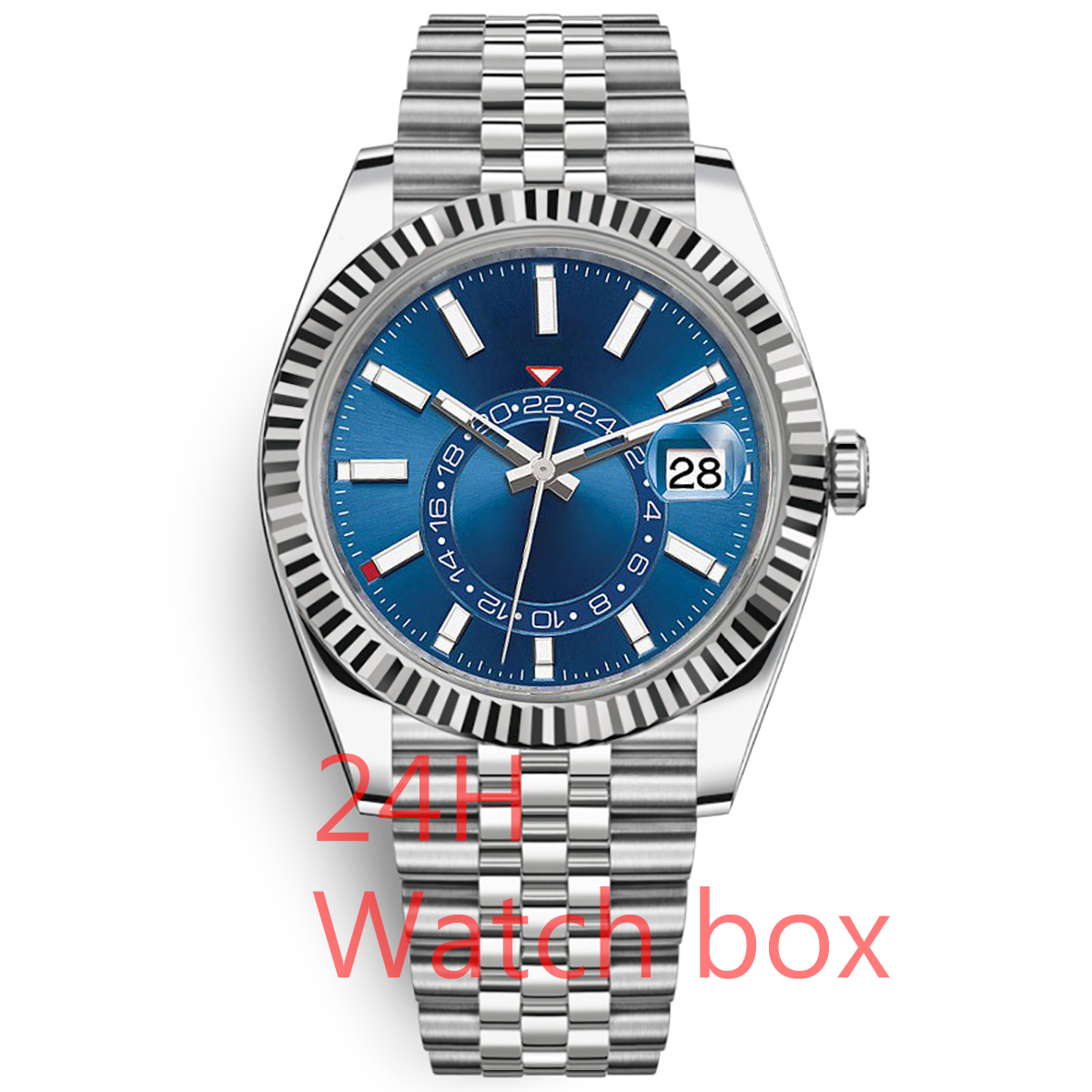Luxury Men s Sports SKY Dweller Movement Watch Men Multi function Red Dot GMT Dual Time Zone Stainless Steel Submersible Waterproof Watch Luminous Luxury gift 24H, As shown 24 hour function
Luxury Men s Sports SKY Dweller Movement Watch Men Multi function Red Dot GMT Dual Time Zone Stainless Steel Submersible Waterproof Watch Luminous Luxury gift 24H, As shown 24 hour function