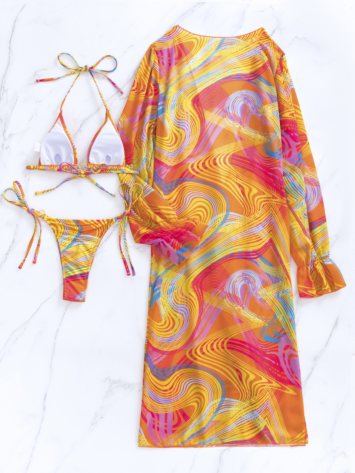 Women's Swimwear Micro Bikini 3 Piece Sexy Print Set Brazilian Swimsuit For Women Bathing Suit Beachwear Biquini 230420