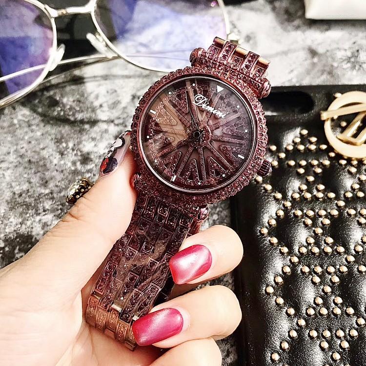 Wristwatches Arrivals Women Watches Full Diamond Skeleton Rotating Dial Wristwatch Purple Relogio Feminino, Bronze
Wristwatches Arrivals Women Watches Full Diamond Skeleton Rotating Dial Wristwatch Purple Relogio Feminino, Bronze