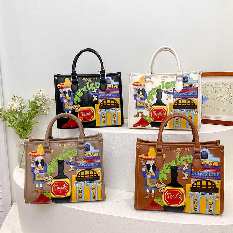Shoulder Bags Large Capacity Bag Women s New Handheld Messenger Tote Bag Small Embroidery Graffiti Mexican Style Shoulder 230420, Beige7
Shoulder Bags Large Capacity Bag Women s New Handheld Messenger Tote Bag Small Embroidery Graffiti Mexican Style Shoulder 230420, Beige7