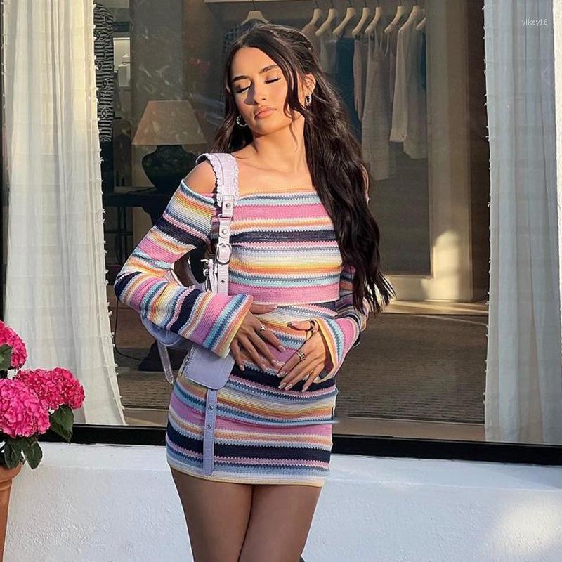 Casual Dresses Women Striped Knit Dress Autumn Sexy Ladies Long Sleeve Off-shoulder Slim Fit Bodycon Mini, Purple
Casual Dresses Women Striped Knit Dress Autumn Sexy Ladies Long Sleeve Off-shoulder Slim Fit Bodycon Mini, Purple