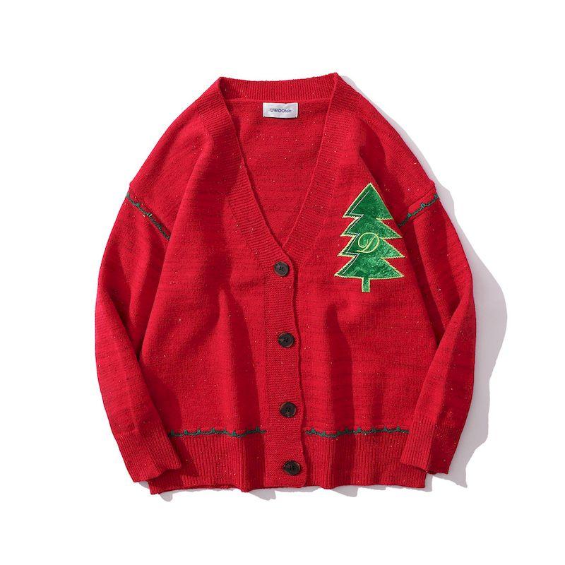 Men's Sweaters Autumn Winter Cardigan Embroidery Christmas Tree Knitted V-Neck Casual Couples Knitwears Loose Outwear Unisex Clothing, Green
Men's Sweaters Autumn Winter Cardigan Embroidery Christmas Tree Knitted V-Neck Casual Couples Knitwears Loose Outwear Unisex Clothing, Green