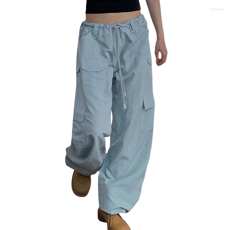 Women' Pants Women Cargo Fall Clothing Loose Casual Trousers Fashion Solid Color Drawstring Tie-up Low Waist Long With Pockets
Women' Pants Women Cargo Fall Clothing Loose Casual Trousers Fashion Solid Color Drawstring Tie-up Low Waist Long With Pockets