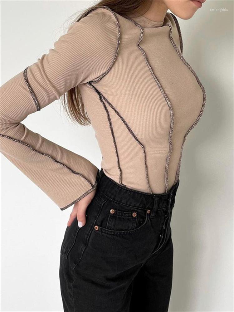 Women' T Shirts CHRONSTYLE Women Patchwork T-Shirts Chic Casual Long Flare Sleeve Round Neck Knitted Ribbed Tees Spring Autumn Street Top
Women' T Shirts CHRONSTYLE Women Patchwork T-Shirts Chic Casual Long Flare Sleeve Round Neck Knitted Ribbed Tees Spring Autumn Street Top