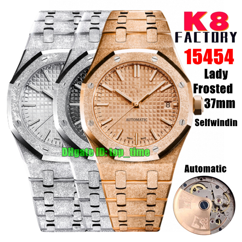 K8 Factory Watches 15454 Lady Frosted Gold Selfwinding 37mm Automatic Womens Watch White / Black/ Rose Gold Dial Stainless Steel Bracelet Ladies Wristwatches
K8 Factory Watches 15454 Lady Frosted Gold Selfwinding 37mm Automatic Womens Watch White / Black/ Rose Gold Dial Stainless Steel Bracelet Ladies Wristwatches