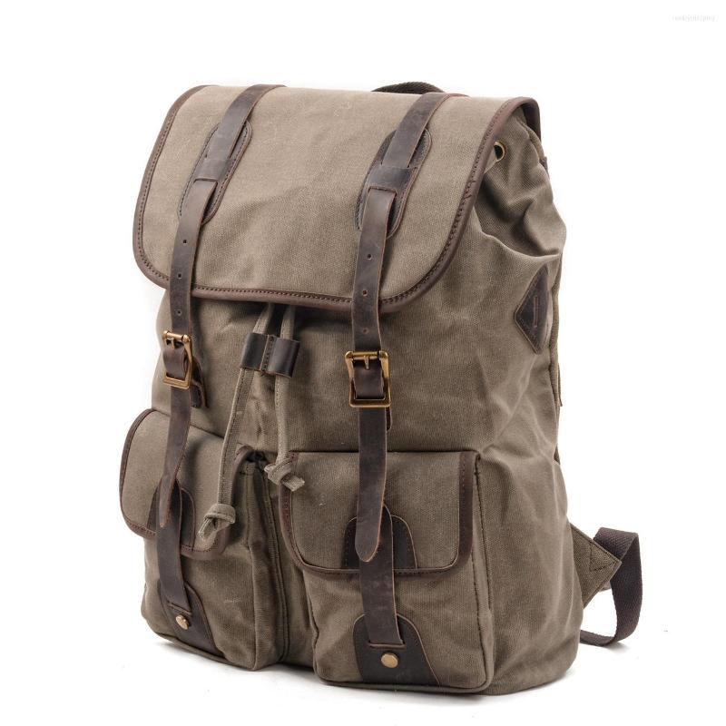 Backpack Casual Men's Canvas Stitching Cowhide Rucksack Travel Mountaineering Bag Camping Outdoor Hiking, Black
Backpack Casual Men's Canvas Stitching Cowhide Rucksack Travel Mountaineering Bag Camping Outdoor Hiking, Black