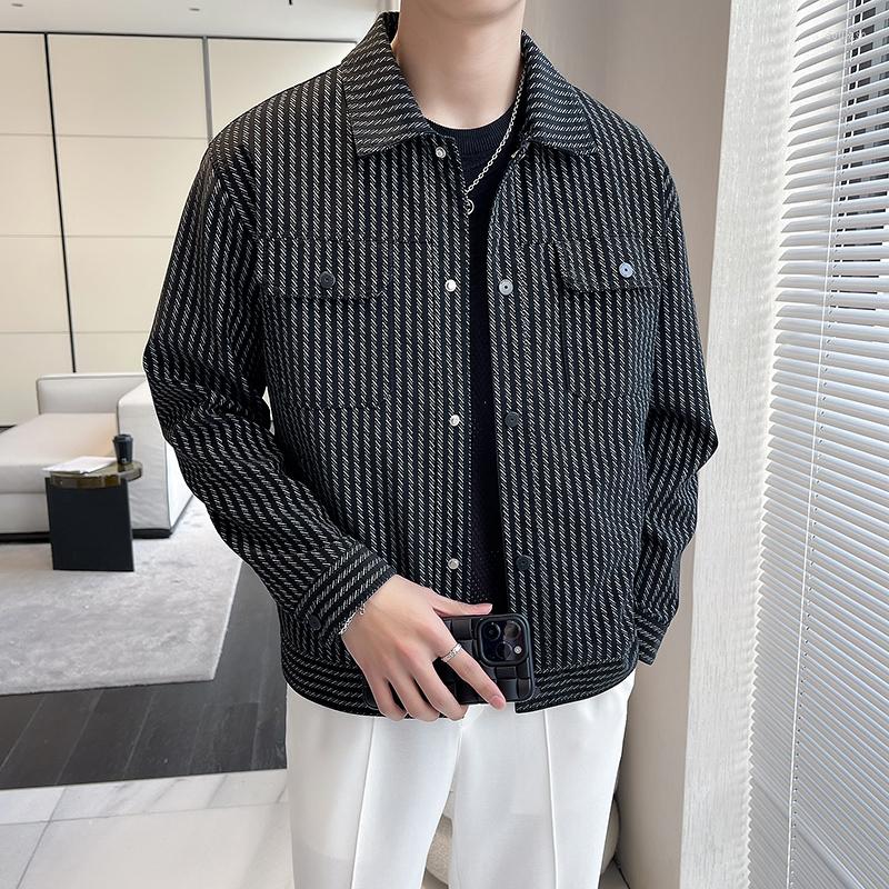 Men's Jackets Spring Long Sleeve Striped For Men Clothing 2023 Simple Turn Down Collar Slim Fit Casual Short Coats Black
Men's Jackets Spring Long Sleeve Striped For Men Clothing 2023 Simple Turn Down Collar Slim Fit Casual Short Coats Black