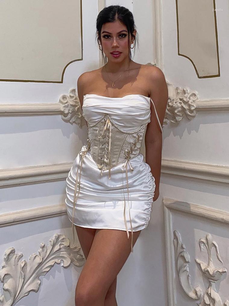Casual Dresses 2023 Summer Sexy Women's Folds Satin Dress With Corset Streetwear Elegant High Waist Bodycon Zip-up Short Party Y2K, Apricot corset
Casual Dresses 2023 Summer Sexy Women's Folds Satin Dress With Corset Streetwear Elegant High Waist Bodycon Zip-up Short Party Y2K, Apricot corset