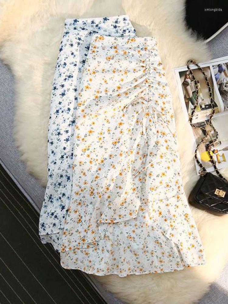 Skirts Jmprs Chiffon Women Trumpet Skirt Summer High Waist Irregular Midi Korean Fashion Print Floral Ladies, Blue
Skirts Jmprs Chiffon Women Trumpet Skirt Summer High Waist Irregular Midi Korean Fashion Print Floral Ladies, Blue