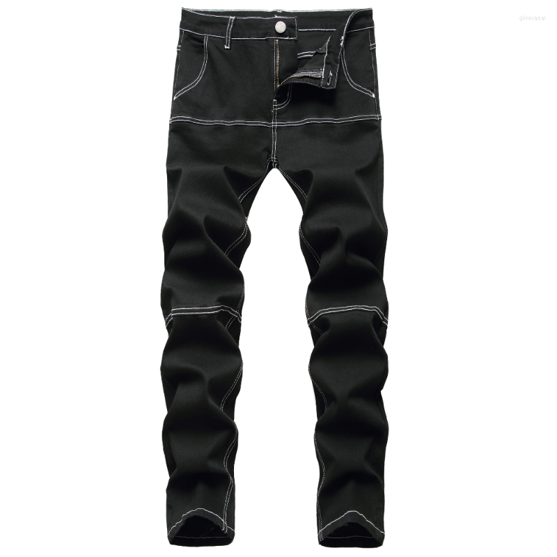 Men's Jeans Men's Stretch Slim Fit Black Patchwork Streetwear Fashion Full Length Denim Trousers Male Pants
Men's Jeans Men's Stretch Slim Fit Black Patchwork Streetwear Fashion Full Length Denim Trousers Male Pants