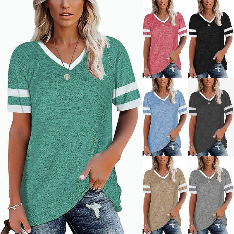Women' T Shirts Loose T-shirts Women Jumpers Short Sleeve Tops Woman Pullover Female V-neck Sexy Fashion Cotton Stripe Cloth Undershit
Women' T Shirts Loose T-shirts Women Jumpers Short Sleeve Tops Woman Pullover Female V-neck Sexy Fashion Cotton Stripe Cloth Undershit