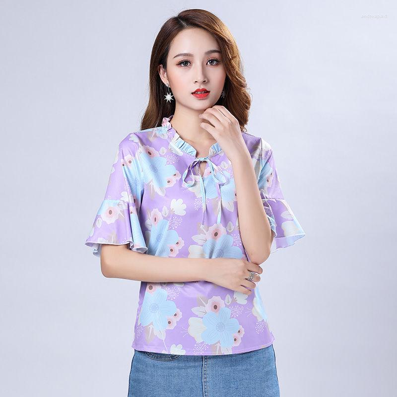 Women' Blouses Women' Spring Summer Style Blouse Shirt Flare Sleeve Printed Stand Collar Lace Up Elegant Casual Tops ZZ1239, Purple
Women' Blouses Women' Spring Summer Style Blouse Shirt Flare Sleeve Printed Stand Collar Lace Up Elegant Casual Tops ZZ1239, Purple