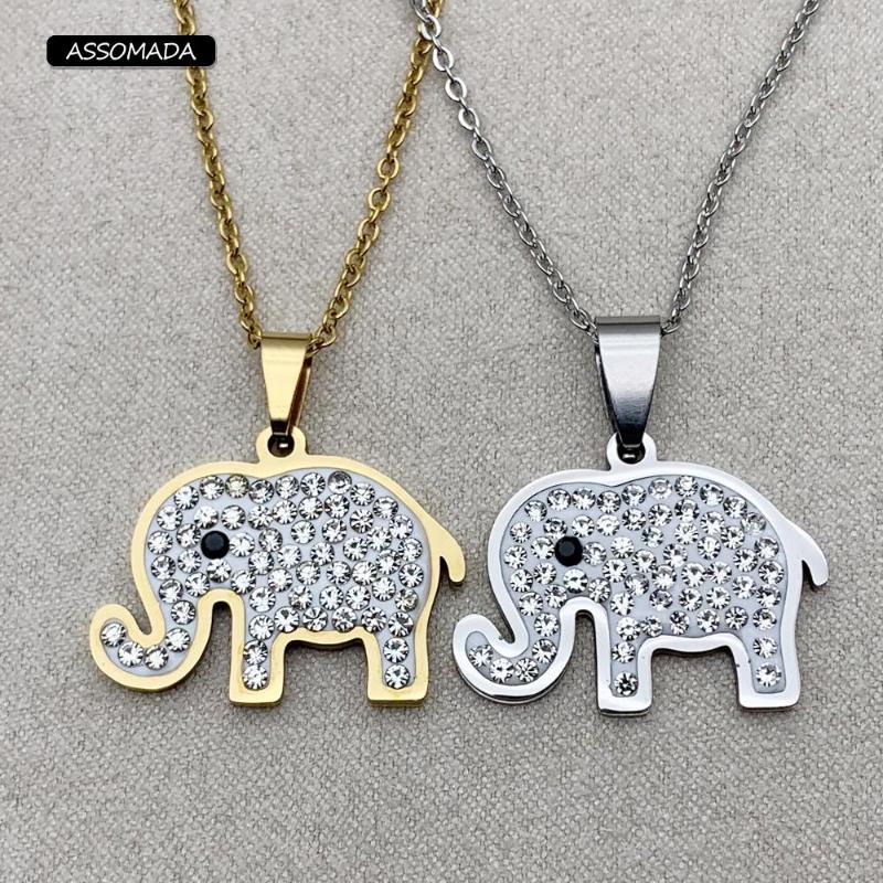 Pendant Necklaces ASSOMADA 2023 Zircon Elephant For Women Jewelry Gold Color Stainless Steel Necklace Birthday Gift
Pendant Necklaces ASSOMADA 2023 Zircon Elephant For Women Jewelry Gold Color Stainless Steel Necklace Birthday Gift